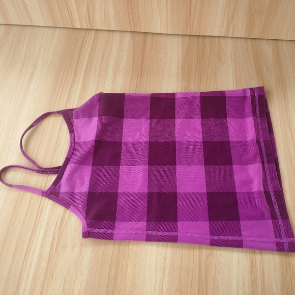 Ivivva by lululemon Tank plaid purple athletic top Girls 8 - Picture 1 of 4
